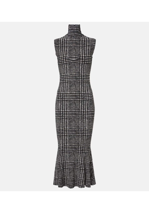 Norma Kamali Checked midi dress