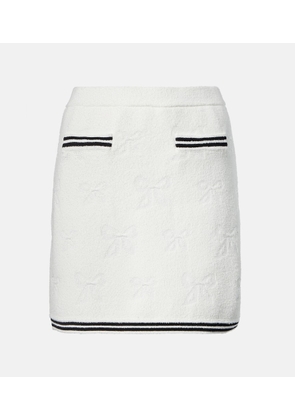 Self-Portrait Bow-detail jacquard miniskirt