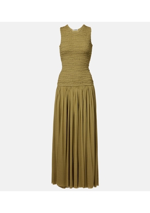 Jil Sander Shirred plisse maxi dress