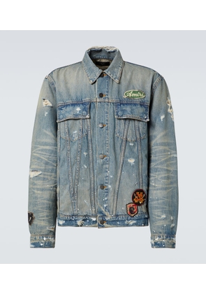 Amiri Vintage Pegasus distressed denim jacket