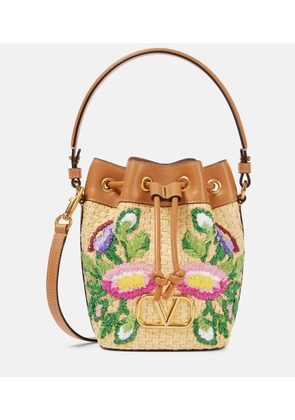 Valentino Garavani VLogo floral embroidered bucket bag