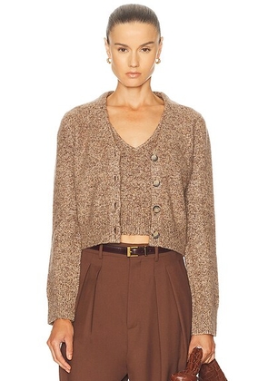 Brandon Maxwell Sloane Cardigan in Marled Brown - Brown. Size L (also in ).