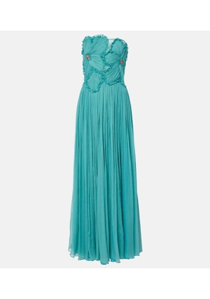 Costarellos Adamaris embellished silk-blend chiffon gown