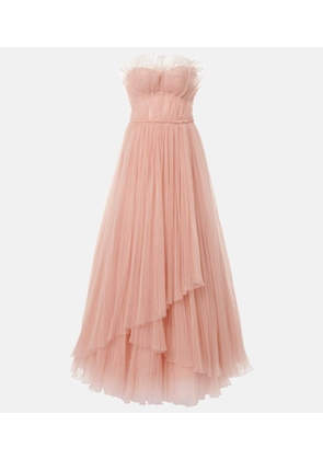 Costarellos Marinel plisse tulle gown