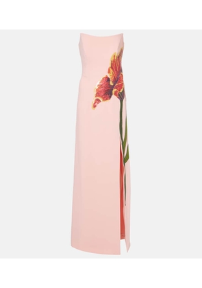 Costarellos Margita floral crepe corset gown