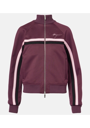 Ferragamo Logo striped jersey track jacket