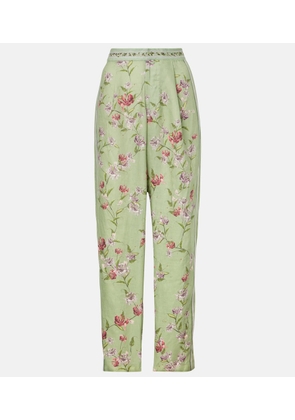 Agua by Agua Bendita Florecer Honeysuckle linen wide-leg pants