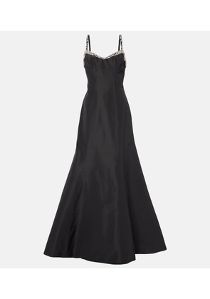 Monique Lhuillier Tumpet embellished silk gown
