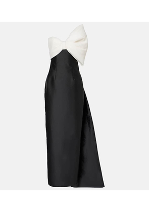 Monique Lhuillier Bow-detail asymmetric draped gown