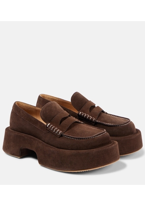 JW Anderson Suede platform penny loafers