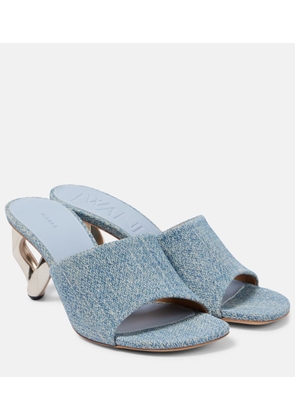 JW Anderson Leather-trimmed denim mules