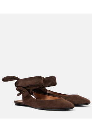 The Attico Cloe suede slingback flats