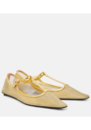 The Attico Juno mesh Mary Jane flats