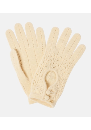 Valentino Pointelle virgin wool gloves