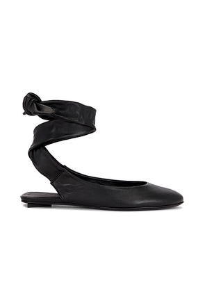 THE ATTICO Cloe Ballerina Flat in Black - Black. Size 36 (also in 36.5, 37, 37.5, 38, 38.5, 39, 39.5, 40, 41).
