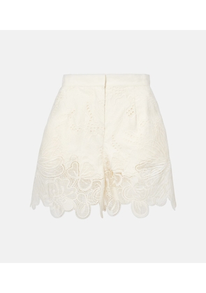Elie Saab Embroidered broderie anglaise shorts