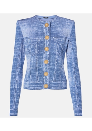 Balmain Trompe l'oeil jacquard cardigan