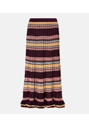 Ulla Johnson Seraphine striped pleated midi skirt