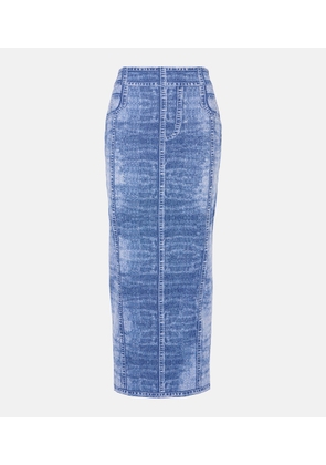 Balmain Trompe l'oil knitted midi skirt