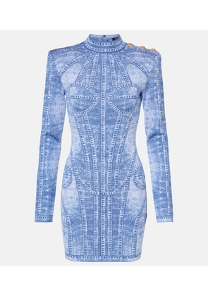 Balmain Trompe l'oil jacquard minidress