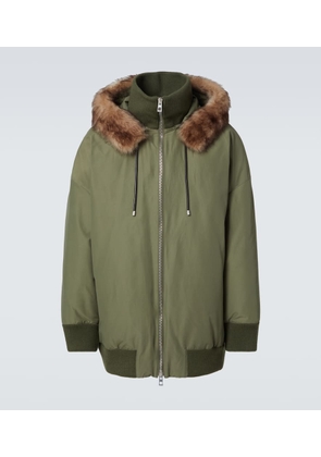 Loewe Shearling-trimmed technical puffer coat