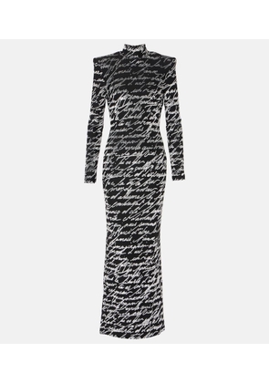 Balmain Love Letter jacquard gown