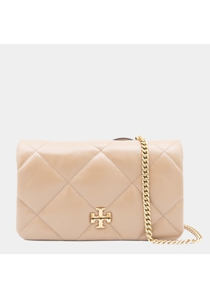 Tory Burch Light Stone Leather Shoulder Bag