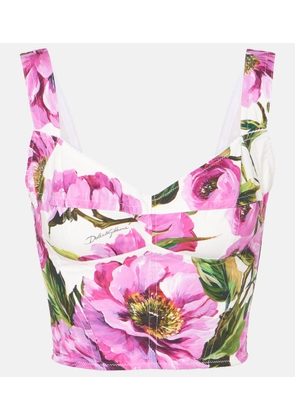 Dolce&Gabbana Floral cotton-blend bustier