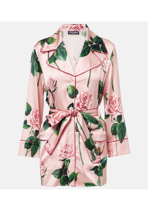 Dolce&Gabbana Floral silk-blend satin blouse