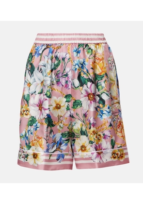 Dolce&Gabbana Floral silk twill shorts