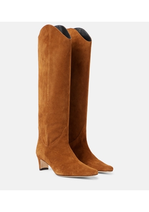 Staud Western Wally 55 suede cowboy boots