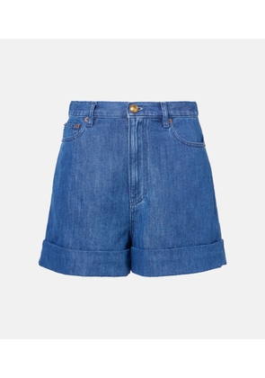 Valentino Cotton and linen denim shorts