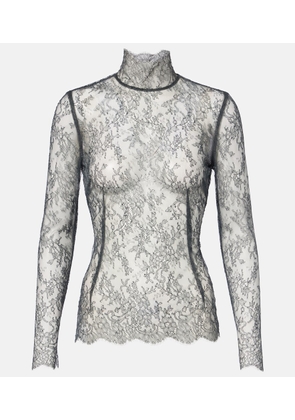 Dolce&Gabbana High-neck floral lace top