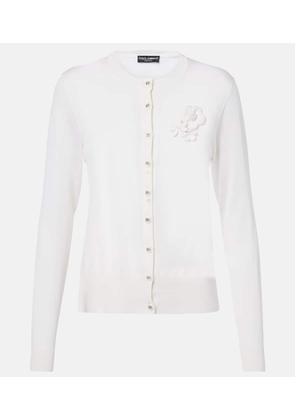 Dolce&Gabbana Floral-applique silk cardigan