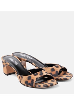 Paris Texas Lara leopard-print suede mules