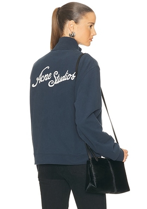 Acne Studios Zip Sweatshirt in Deep Blue - Navy. Size L (also in XS, S, M).