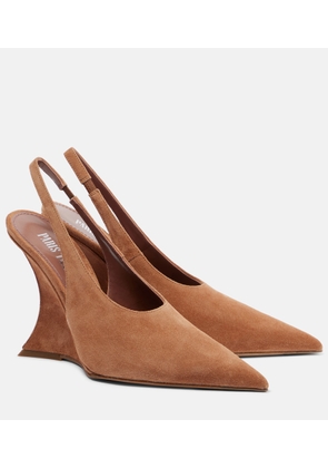 Paris Texas Nina 105 suede slingback pumps