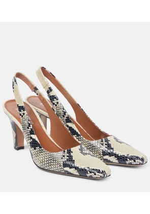 Paris Texas Belle 75 snake-effect leather slingback pumps