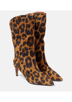 Paris Texas Gaia 60 leopard-print suede boots