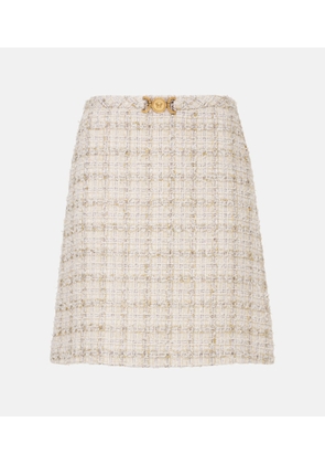 Versace Embellished tweed miniskirt