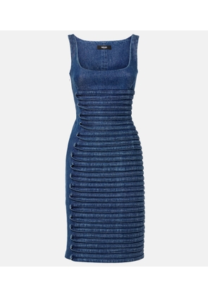 Versace Applique denim midi dress
