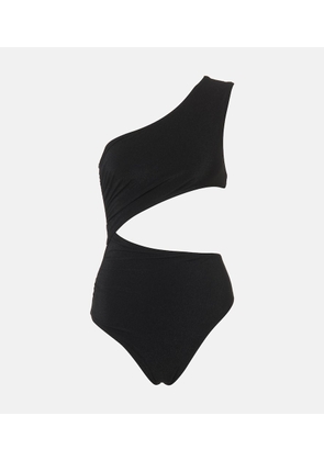 Balmain One-shoulder cutout swimsuit