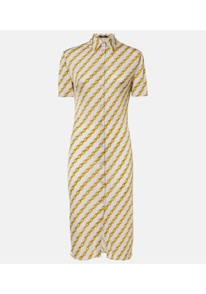 Versace Chain Stripe satin shirt dress