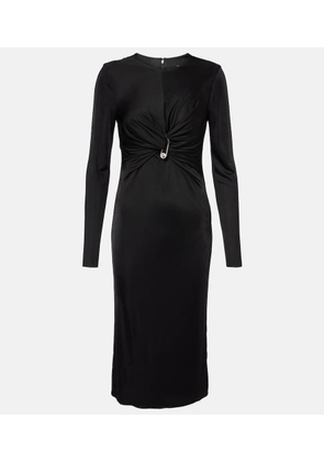 Versace Safety Pin gathered jersey midi dress