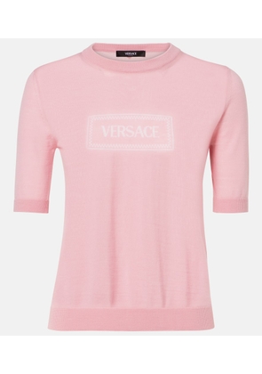 Versace Logo jacquard knitted top