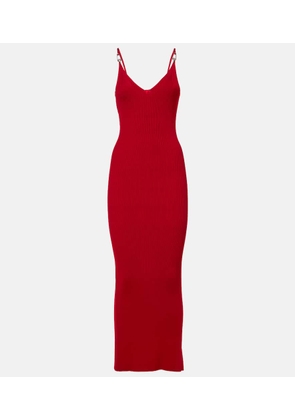 Versace Ribbed-knit slip dress