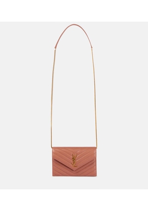 Saint Laurent Cassandre matelasse leather wallet on chain