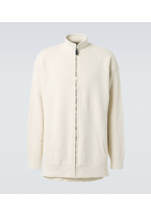 Balenciaga Logo cotton-blend zip-up cardigan