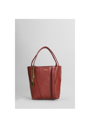 Chloe Spin Tote In Bordeaux Leather