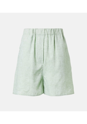 Loro Piana Angelo high-rise linen Bermuda shorts
